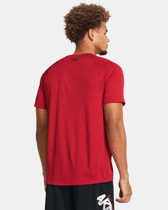 Men's UA Tech™ Textured Short Sleeve in Red image number 1